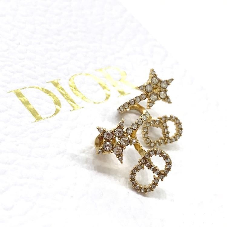 DIOR ディオール CLAIR D LUNE ピアス スターモチーフ＆CD クリスタル ...