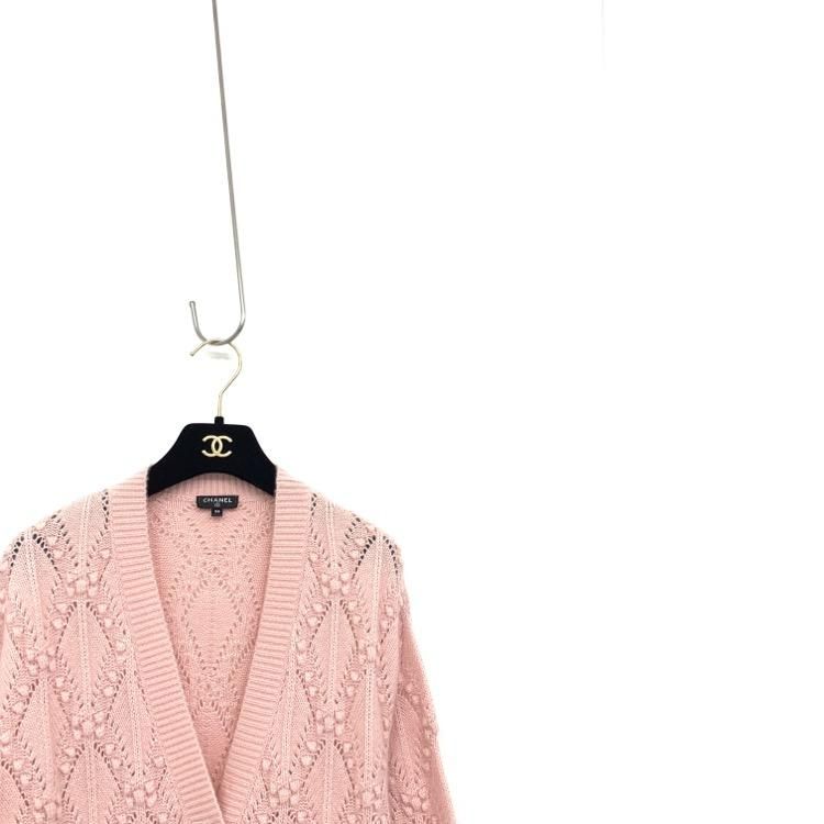 CHANEL シャネル 21B カーディガン ハートボタン ピンク 38 CHANEL シャネル 21B カーディガン ハートボタン ピンク 38