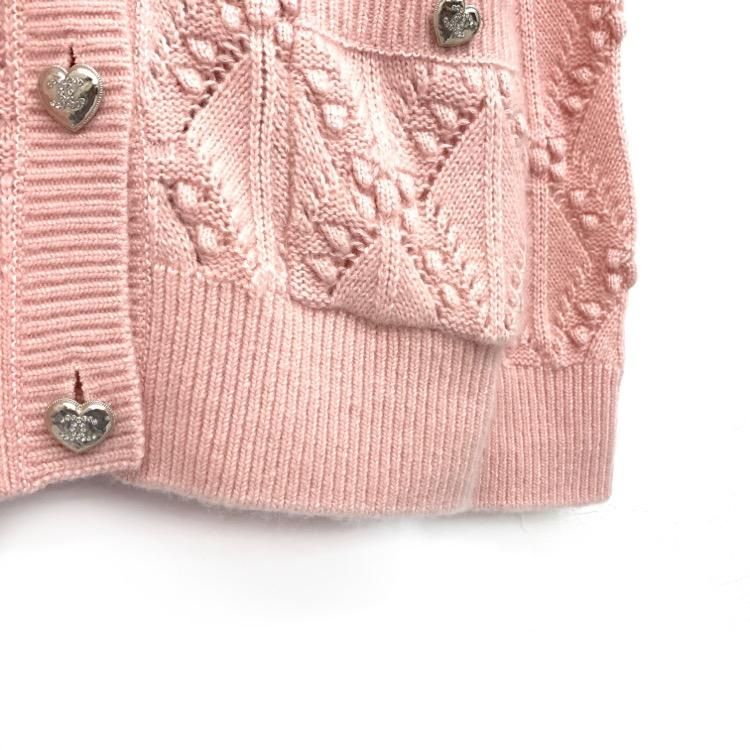 CHANEL シャネル 21B カーディガン ハートボタン ピンク 38 CHANEL シャネル 21B カーディガン ハートボタン ピンク 38