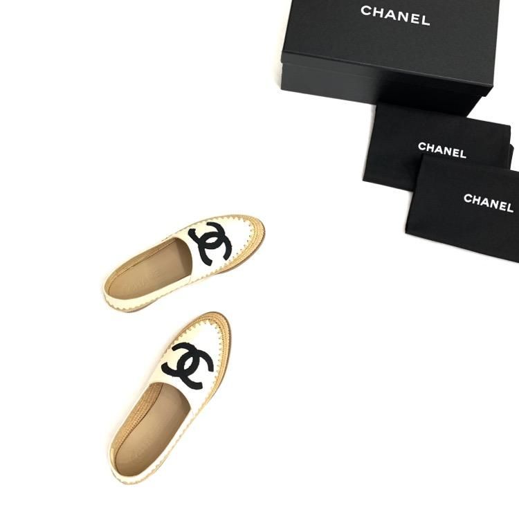 CHANEL シャネル ラムスキン エスパドリーユ フラットシューズ