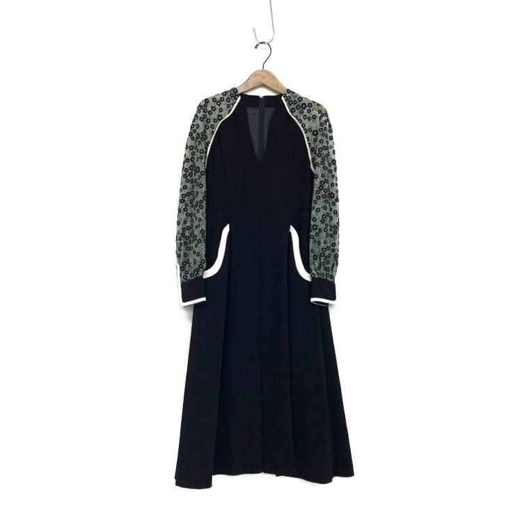 Mame Kurogouchi マメクロゴウチ Pedicel Lace Sleeves A-line Dress ...