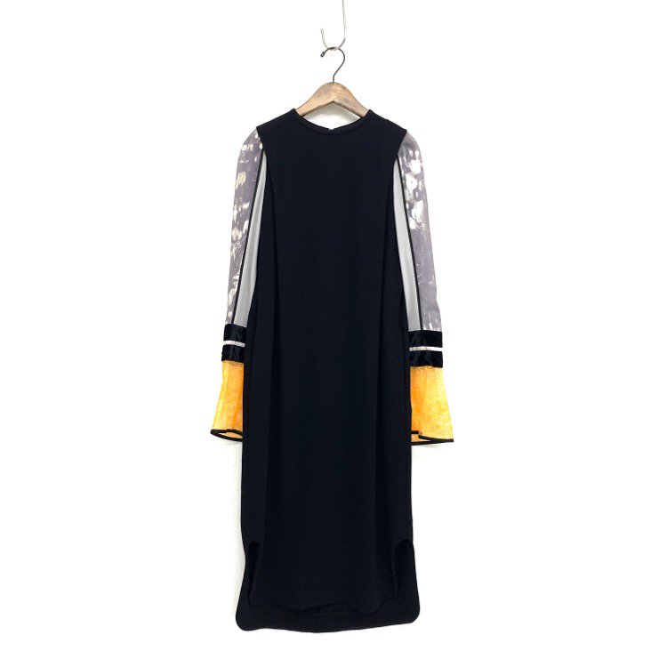 Mame Kurogouchi マメクロゴウチ Silk Lame Print Sleeve Dress ...