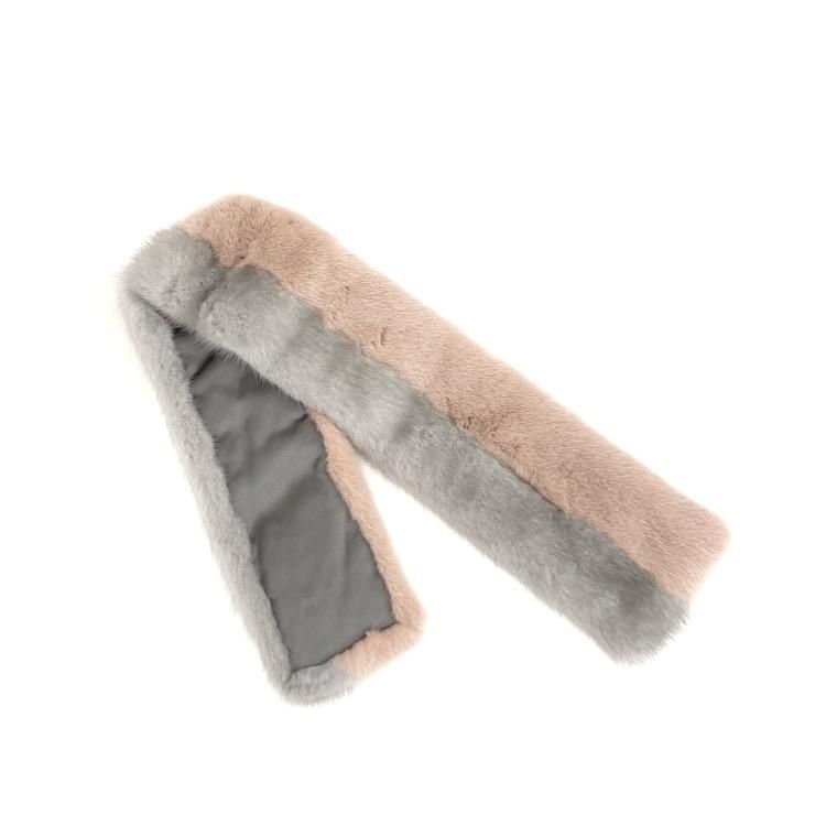 Rene ルネ KOPENHAGEN FUR ミンクファー マフラー ピンク×グレー Rene ルネ KOPENHAGEN FUR ミンクファー マフラー ピンク×グレー
