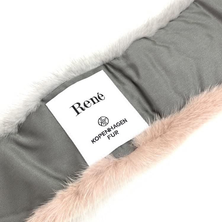 Rene ルネ KOPENHAGEN FUR ミンクファー マフラー ピンク×グレー Rene ルネ KOPENHAGEN FUR ミンクファー マフラー ピンク×グレー