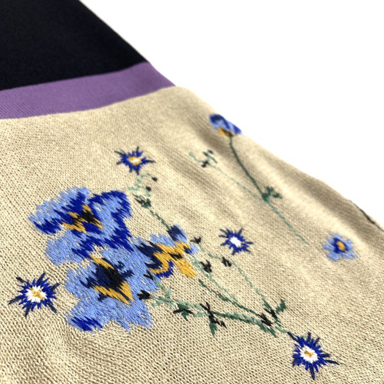 Mame Kurogouchi マメクロゴウチ Embroidery Sleeve Knit Dress フリンジニットワンピース  MM17SS-KN036 - 7YORKU ONLINE