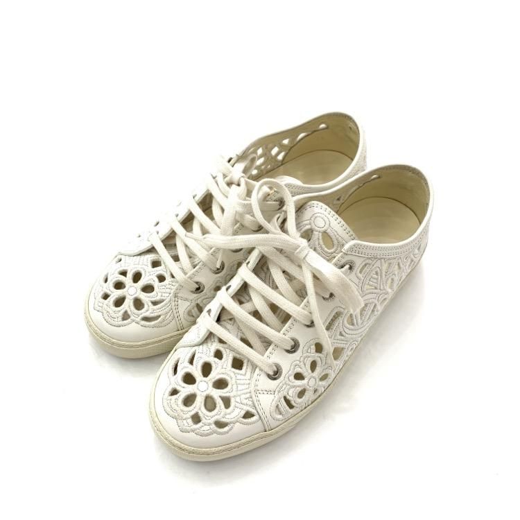 CHANEL シャネル カッティングレザー スニーカー カットワーク