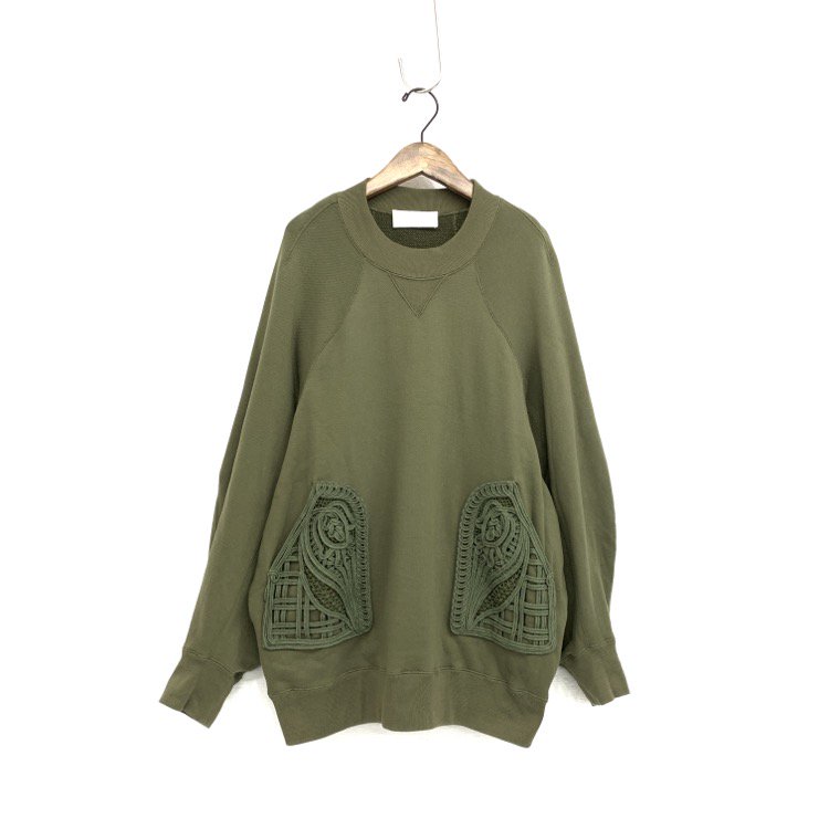 Mame Kurogouchi マメクロゴウチ Cording Embroidered Oversized Sweatshirt 刺繍スウェット MM22PS-JS713