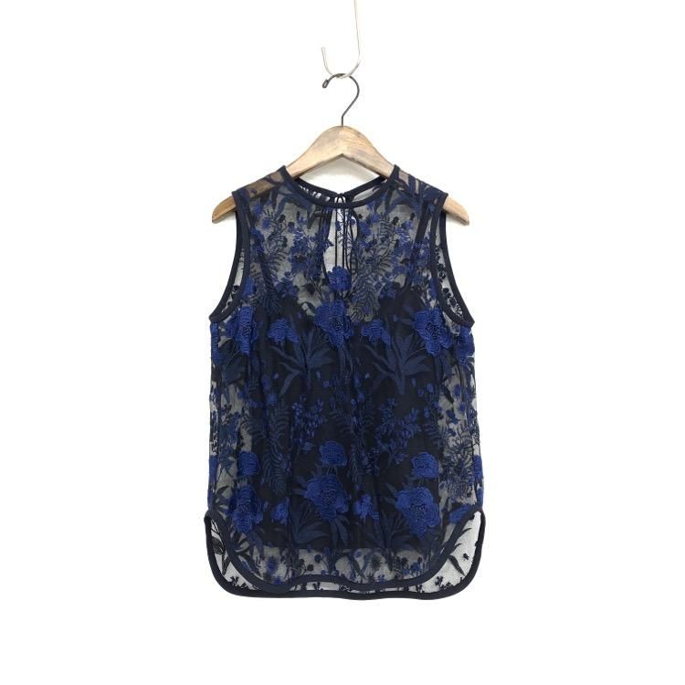 Mame Kurogouchi マメクロゴウチ Embroidery Sleeveless Blouse レース