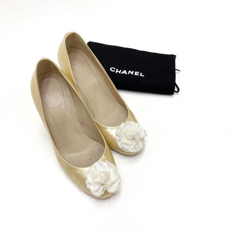 CHANEL シャネル パンプス オーロラカメリア ベージュ 36 G28301 - 7YORKU ONLINE