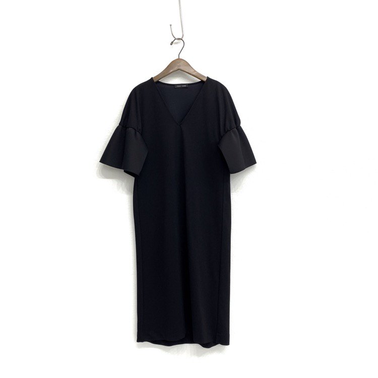 YOKO CHAN ヨーコチャン フレアスリーブVネックドレス ワンピース ブラック 38 YCD-216-251