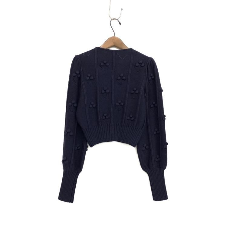 着丈425cmBubble Pattern Cropped Knitted Cardigan - カーディガン/ボレロ