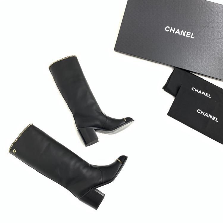 最高級　CHANEL シャネル　ロングブーツ　ブラック　39  希少品