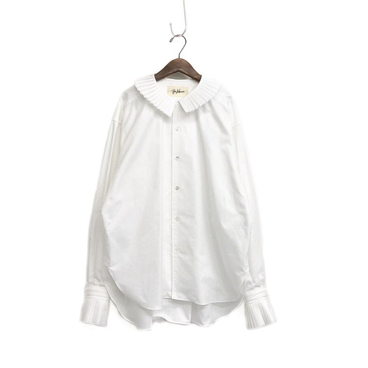 JUN MIKAMI ジュンミカミ ALUMO COTTON SHIRTS プリーツカラーオックスフォードシャツ ホワイト 22AW-5H