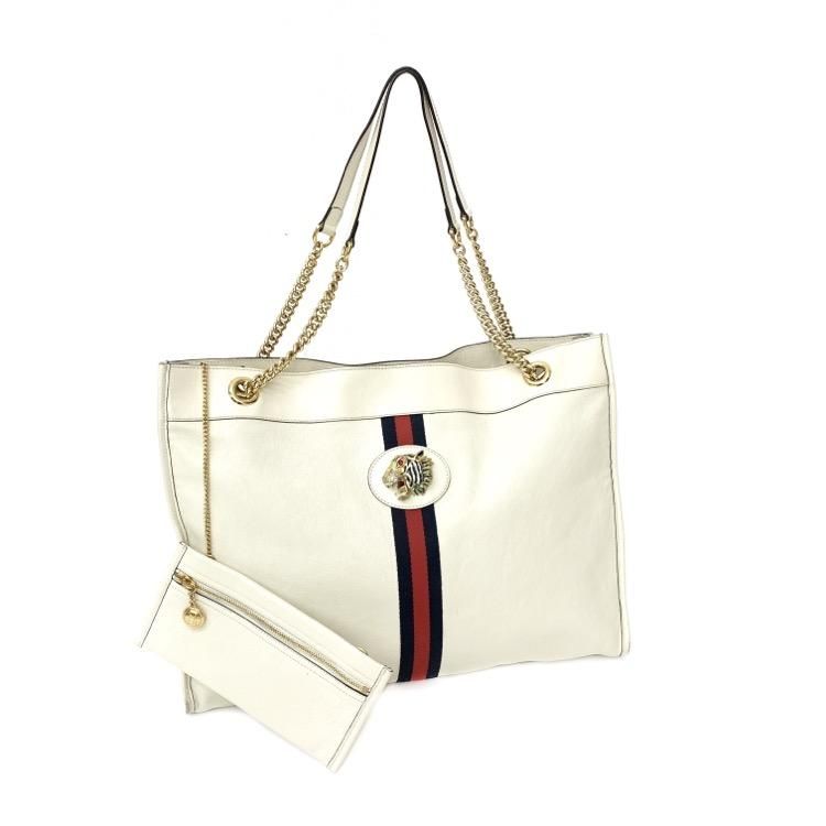 GUCCI グッチ ラジャ ラージトート バッグ タイガー ホワイト 537219