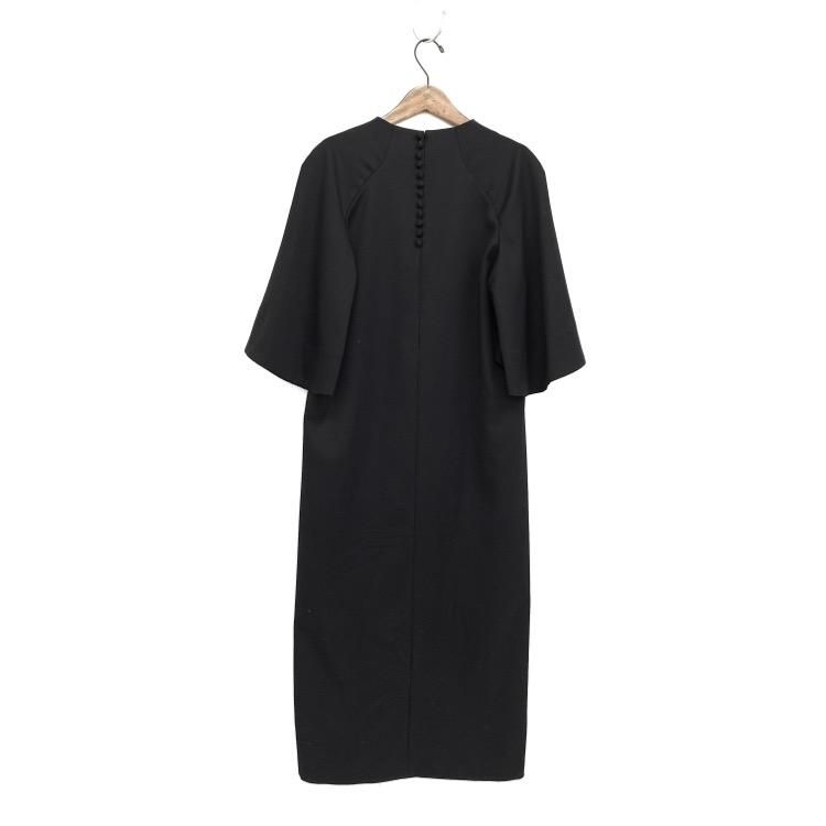 Mame Kurogouchi マメクロゴウチ Wool V-Neck Dress フレアスリーブ Mame Kurogouchi マメクロゴウチ Wool V-Neck Dress フレアスリーブ