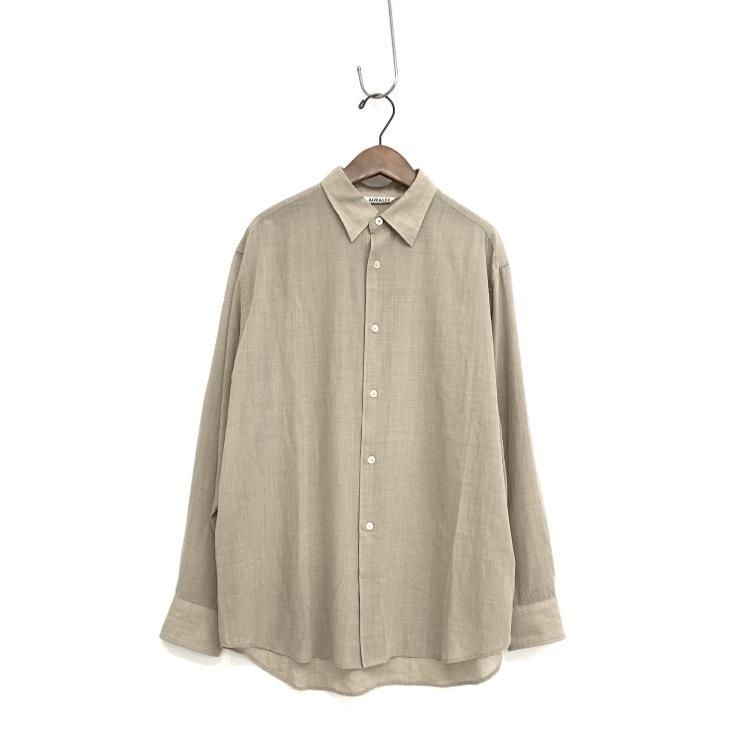 AURALEE オーラリー SHEER WOOL SILK SHIRTS シアーウールシルクシャツ