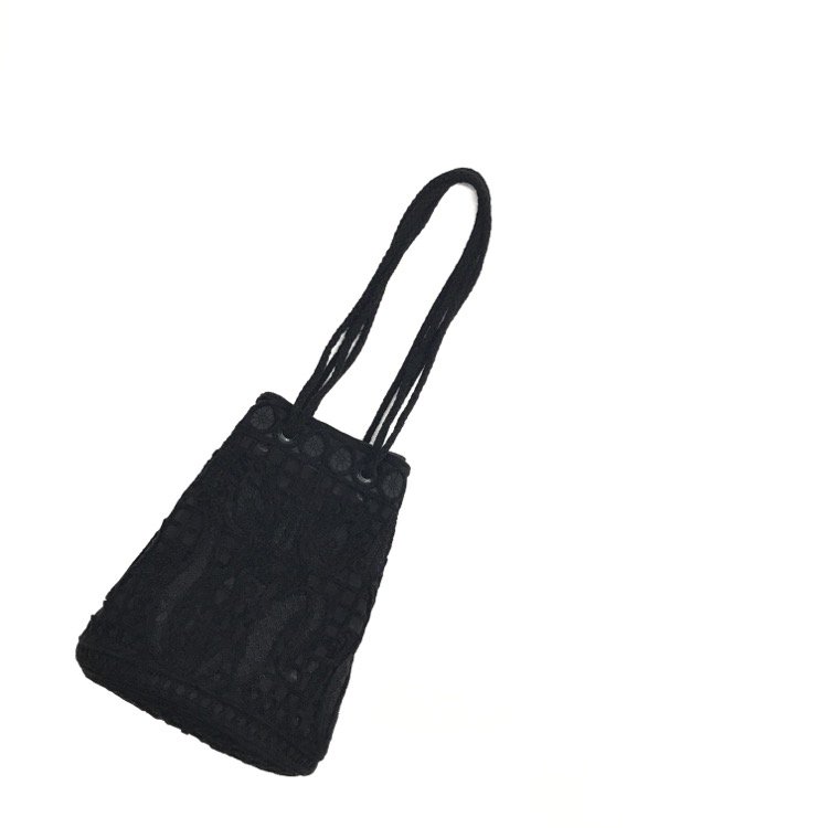 Mame Kurogouchi マメクロゴウチ Cord Embroidery Bucket Bag コード刺繍 バッグ ブラック MM22FW-AC301