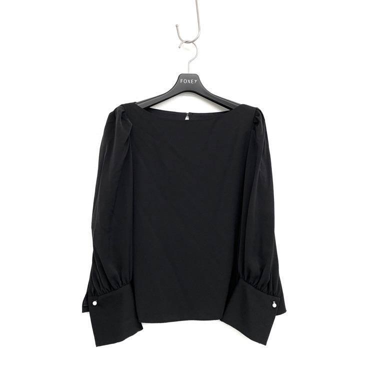 FOXEY NEWYORK フォクシー ブラウス マディソン 袖パール ブラック 38 ...