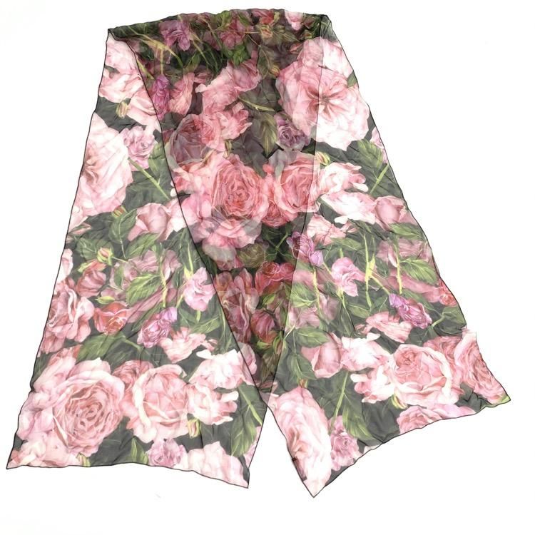 DOLCE&GABBANA フラワープリント スカーフ Dolce&Gabbana ドルチェ&ガッバーナ フラワープリント スカーフ