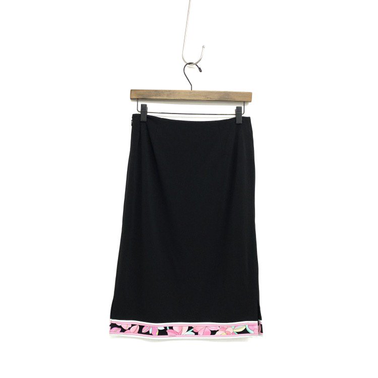 LEONARD レオナール スカート ブラック 花柄 - ロングスカート