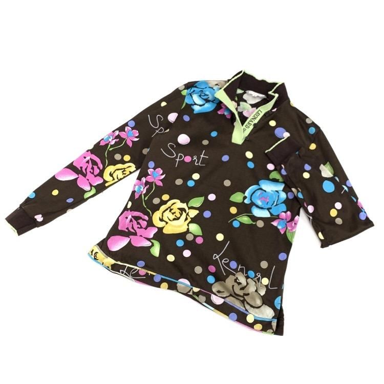LEONARD SPORT レオナール 花柄プリントポロシャツ カットソー LEONARD SPORT レオナール 花柄プリントポロシャツ カットソー