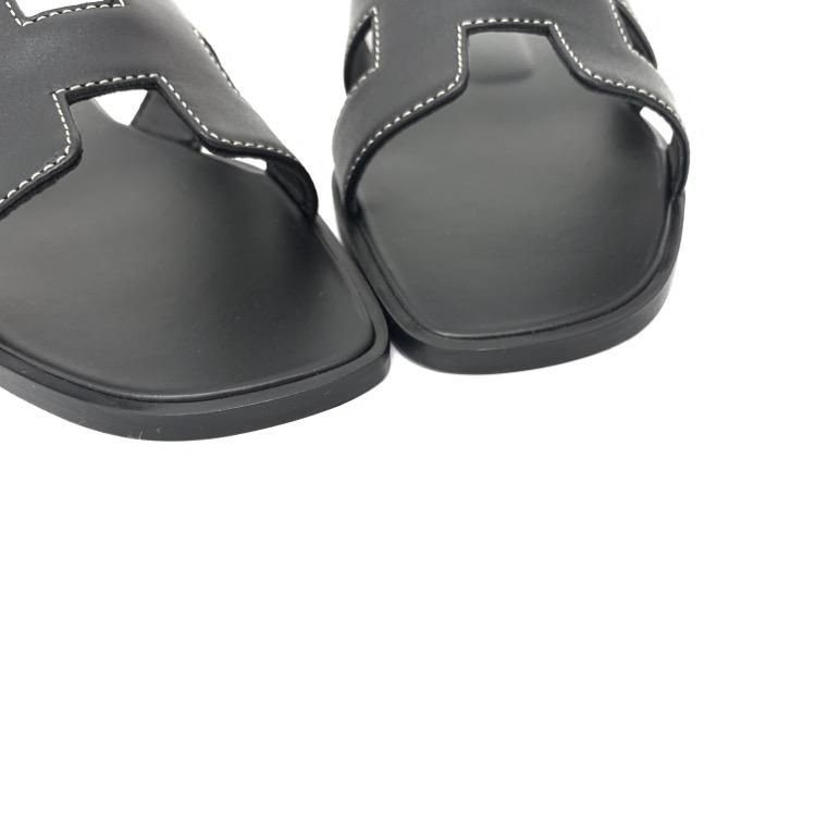 HERMES エルメス サンダル オラン フラット ブラック 35 H021056Z