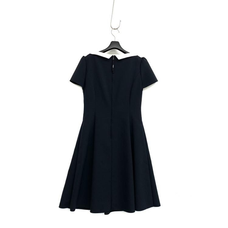 FOXEY NEWYORK フォクシー 白襟付ドレス ワンピース ネイビー 40 FOXEY NEWYORK フォクシー 白襟付ドレス ワンピース ネイビー 40