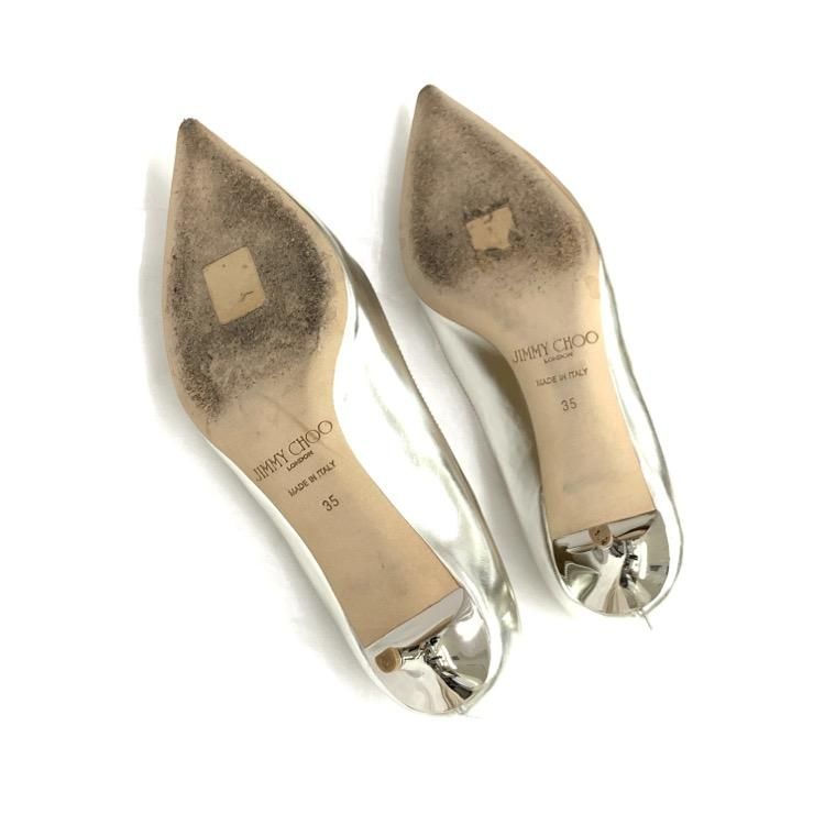 JIMMY CHOO ジミーチュウ ミラーレザー パンプス シルバー 35 JIMMY CHOO ジミーチュウ ミラーレザー パンプス シルバー 35
