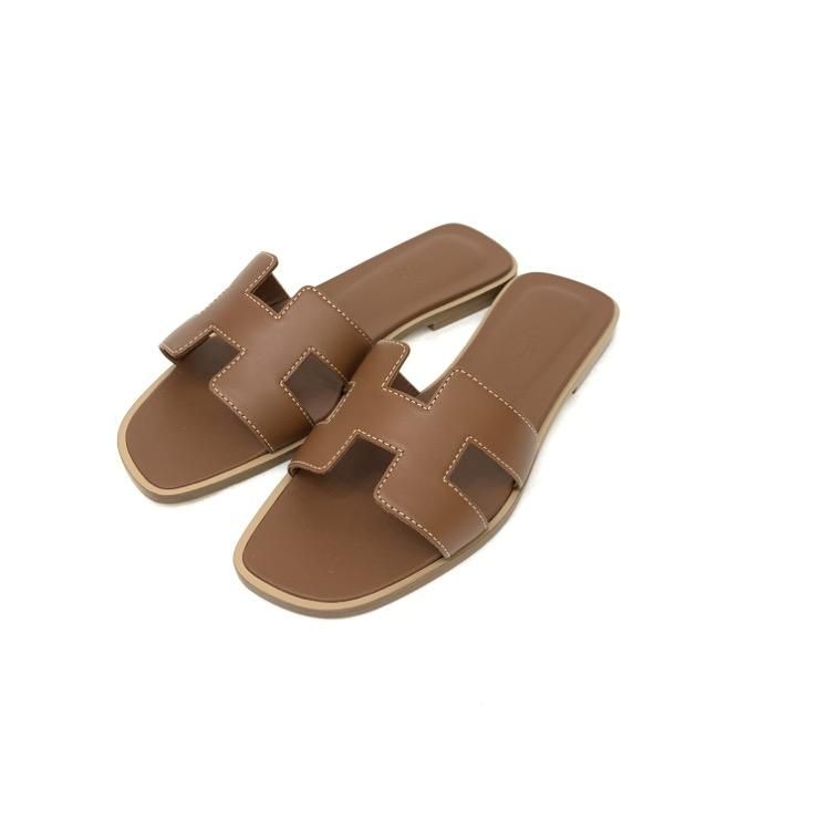 HERMES エルメス サンダル オラン フラット ゴールド 35 H021056Z