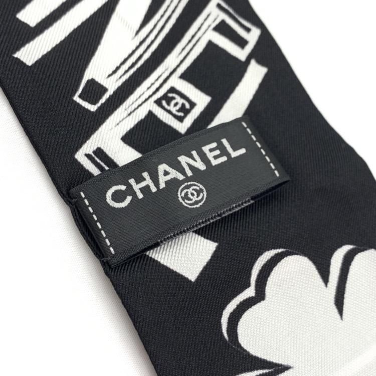 CHANEL シャネル ヘアバンド ブック&ホース スカーフ ブラック