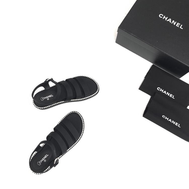 CHANEL シャネル パールサンダル グラディエーター ブラック 36 CHANEL シャネル パールサンダル グラディエーター ブラック 36