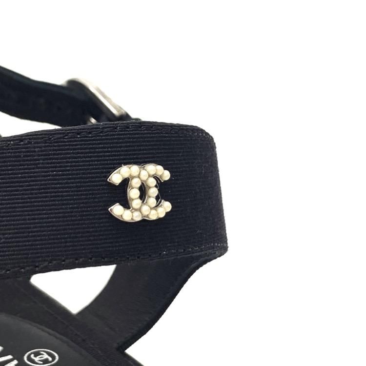 CHANEL シャネル パールサンダル グラディエーター ブラック 36 CHANEL シャネル パールサンダル グラディエーター ブラック 36
