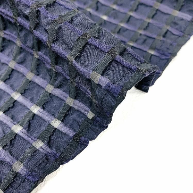 Rene ルネ シアサッカーワンピース ブラック×バイオレット 38 6936110