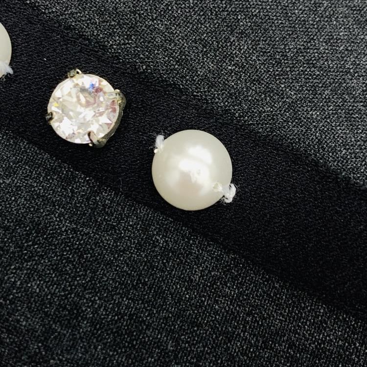 Rene ルネ パール&ビジュー ストレッチパンツ グレー 38 5145010