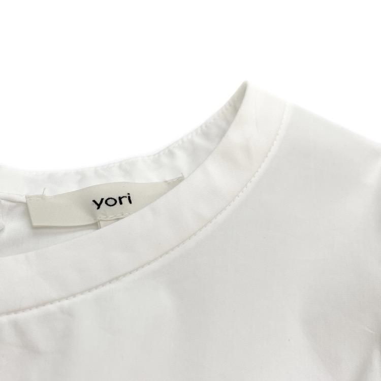 yori ヨリ コットンバックリボンブラウス ボリュームスリーブA yori ヨリ コットンバックリボンブラウス ボリュームスリーブA