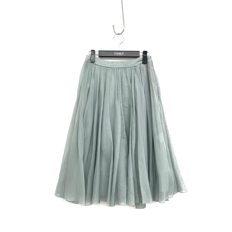 FOXEY フォクシー スカート シアーサーキュラー スモーキーブルー 38 FOXEY フォクシー スカート シアーサーキュラー スモーキーブルー 38