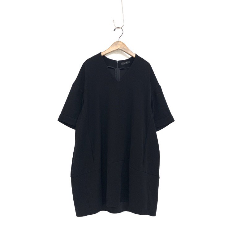 YOKO CHAN ヨーコチャン オーバーサイズVネックドレス ワンピース ブラック 38 YCD-221-756