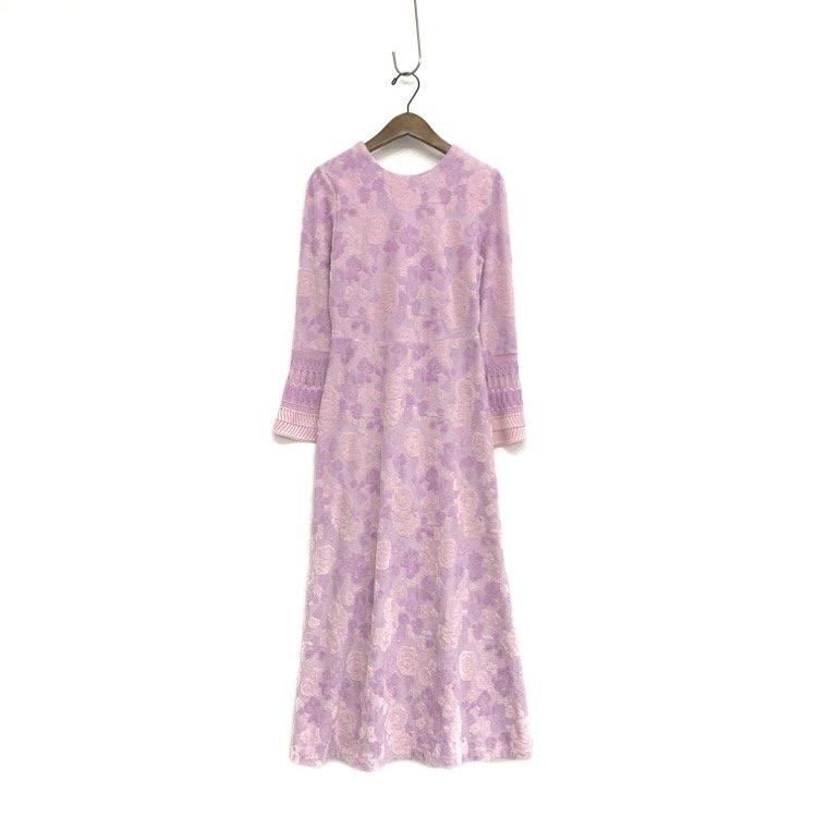 Mame Kurogouchi ޥ᥯ Flowered Velour Jacquard Dress ٥ѥԡ MM22SS-JS005