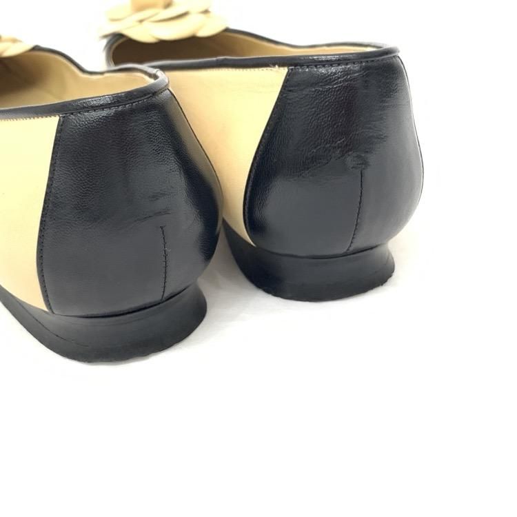 CHANEL シャネル カメリア フラットシューズ パンプス ベージュ CHANEL シャネル カメリア フラットシューズ パンプス ベージュ