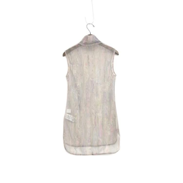 Mame Kurogouchi マメクロゴウチ Marble Print Sheer Jersey High Neck ...