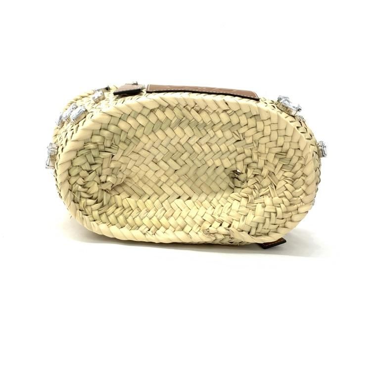 LOEWE ロエベ バスケット スモール ビジュー カゴ バッグ ナチュラル