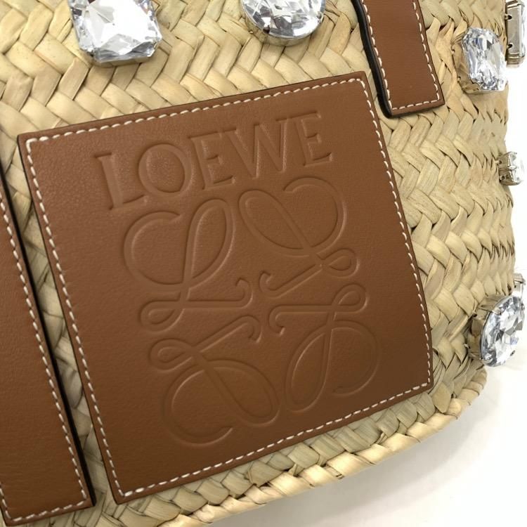 LOEWE ロエベ バスケット スモール ビジュー カゴ バッグ ナチュラル
