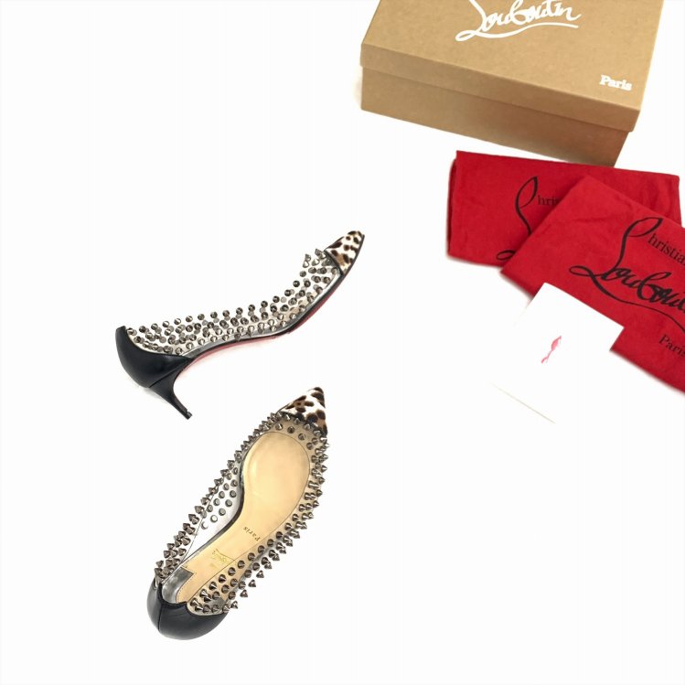 Christian Louboutin ֥ SPIKE ME 45 ѥå PVC ѥץ ϥ饳ߥꥢ 37