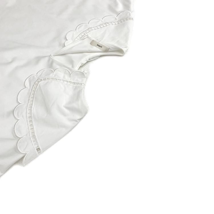 yori ヨリ スカラップカラーカットソー ホワイト F YR2111-018SP