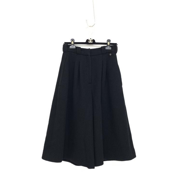 CHANEL シャネル ワイド パンツ ガウチョ ウール ブラック 40 - 7YORKU