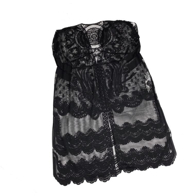 Curtain Lace Drawstring Waist Coat