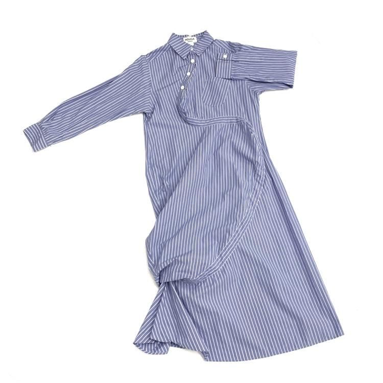 HOUGA ホウガ waltz dress ストライプシャツドレス ワンピース