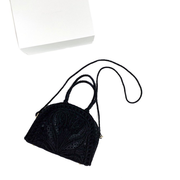 Mame Kurogouchi マメクロゴウチ Cording Embroidery Demi Lune Handbag コード刺繍ハンドバッグ MM-AC404