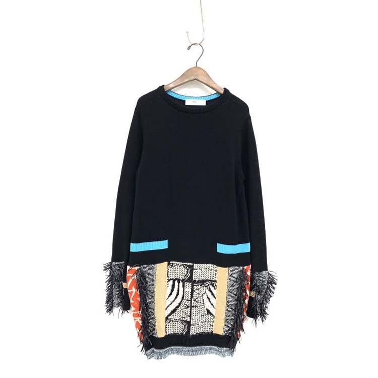 TOGA PULLA ȡץ Mix Jacquard Knit Dress ե󥸥˥åȥԡ ֥å 36 TP61-XH203