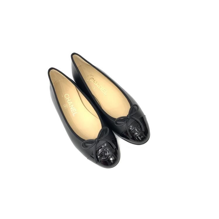CHANEL シャネル バレリーナ ラムスキン&パテント カーフスキン CHANEL シャネル バレリーナ ラムスキン&パテント カーフスキン